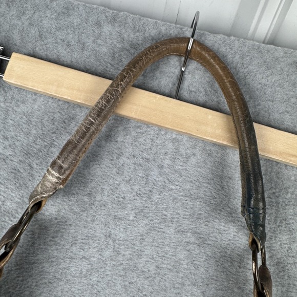 Anuschka Purse Womens Brown Floral Lotus Hand Painted Leather Shoulder Bag - Picture 7 of 13